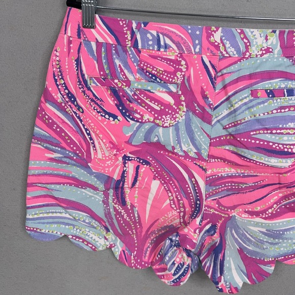 Lilly Pulitzer Shorts Womens 12 Pink The Buttercup Short Scallop Hem Printed - Picture 7 of 15